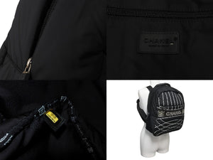 極美品 CHANEL シャネル スポーツライン ナイロンリュック 10番台 ブラック グレー 中古 64302