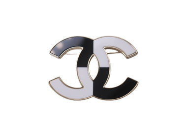 極美品 CHANEL シャネル ブローチ ココマーク 刻印B23S イタリア製 ゴールド ホワイト ブラック 中古 64305