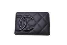 Load image into Gallery viewer, 極美品 CHANEL シャネル カードケース カンボンライン 17番台 ココマーク レザー エナメル ブラック ピンク 中古 64306