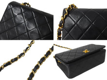 Load image into Gallery viewer, CHANEL シャネル ミニマトラッセ 19 チェーンショルダーバッグ 1番台 フルフラップ ラムスキン ブラック 美品 中古 64308