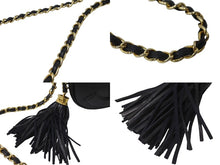 Load image into Gallery viewer, CHANEL シャネル チェーンショルダーバッグ ココマーク フリンジ 1番台 カーフスキン ブラック ゴールド金具 美品 中古 64309