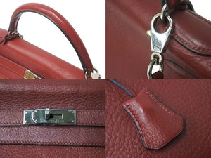 HERMES エルメス ケリー 32 2WAYハンドバッグ ルージュガランス レッド系 トリヨンクレマンス SV金具 ▫︎D刻印 良品 中古 64313