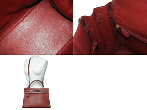 HERMES エルメス ケリー 32 2WAYハンドバッグ ルージュガランス レッド系 トリヨンクレマンス SV金具 ▫︎D刻印 良品 中古 64313