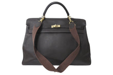 Load image into Gallery viewer, 激レア HERMES エルメス ケリー50 2way ハンドバック ブラウン系 茶色 ゴールド金具 □F刻印 中古 64315