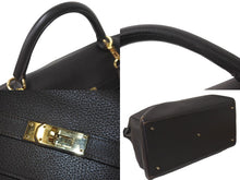 Load image into Gallery viewer, 激レア HERMES エルメス ケリー50 2way ハンドバック ブラウン系 茶色 ゴールド金具 □F刻印 中古 64315