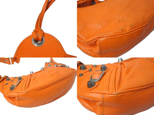 BALENCIAGA バレンシアガ ルカゴール XS ショルダーバッグ オレンジ ラムスキン 6713091VGUY 良品 中古 64318