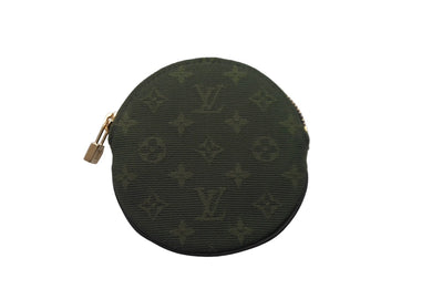 LOUIS VUITTON ルイ ヴィトン ポルトモネロン コインケース 円形 M92451 モノグラムミニキャンバス カーキ 美品 中古 64320