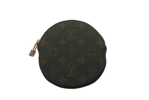LOUIS VUITTON ルイ ヴィトン ポルトモネロン コインケース 円形 M92451 モノグラムミニキャンバス カーキ 美品 中古 64320