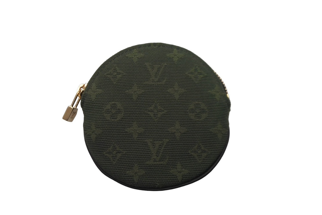 LOUIS VUITTON ルイ ヴィトン ポルトモネロン コインケース 円形 M92451 モノグラムミニキャンバス カーキ 美品 中古 64320