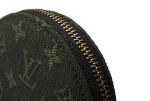 LOUIS VUITTON ルイ ヴィトン ポルトモネロン コインケース 円形 M92451 モノグラムミニキャンバス カーキ 美品 中古 64320