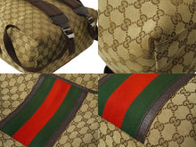 画像をギャラリービューアに読み込む, GUCCI グッチ リュック バックパック シェリーライン GGキャンバス 190278 ベージュ レザー シルバー金具 良品 中古 64328 