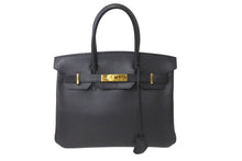 Load image into Gallery viewer, 極美品 HERMES エルメス ハンドバッグ バーキン 30 ◻︎L刻 ゴールド金具 バッシュリーゼ ブラック 黒 中古 64333