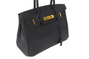 極美品 HERMES エルメス ハンドバッグ バーキン 30 ◻︎L刻 ゴールド金具 バッシュリーゼ ブラック 黒 中古 64333