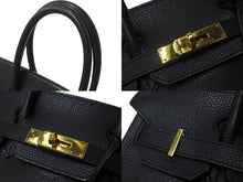 Load image into Gallery viewer, 極美品 HERMES エルメス ハンドバッグ バーキン 30 ◻︎L刻 ゴールド金具 バッシュリーゼ ブラック 黒 中古 64333