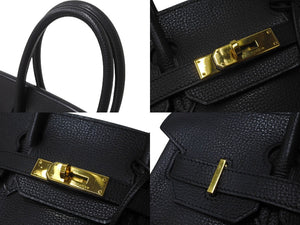 極美品 HERMES エルメス ハンドバッグ バーキン 30 ◻︎L刻 ゴールド金具 バッシュリーゼ ブラック 黒 中古 64333