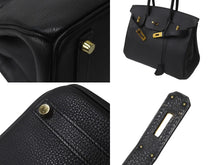 Load image into Gallery viewer, 極美品 HERMES エルメス ハンドバッグ バーキン 30 ◻︎L刻 ゴールド金具 バッシュリーゼ ブラック 黒 中古 64333