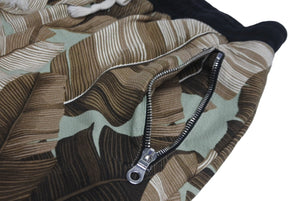 Jungle gurl/Jungle gurl ジャングル ヤシの葉総柄 ショートパンツ カーキ ブラウン サイズ L 美品 中古 64345