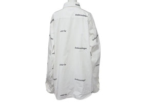 BALENCIAGA バレンシアガ 23SS オーバーサイズ 長袖シャツ 662983 TOL65 コットン ホワイト サイズ40 美品 中古 64348