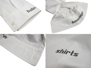 BALENCIAGA バレンシアガ 23SS オーバーサイズ 長袖シャツ 662983 TOL65 コットン ホワイト サイズ40 美品 中古 64348