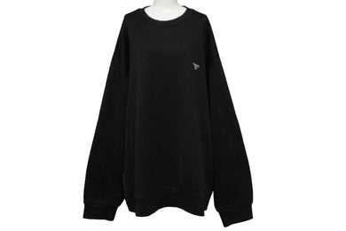 極美品 PRADA プラダ テクニカルコットンスウェットシャツ トライアングルロゴ UJL30A 11OQ ブラック サイズXXL 中古 64351