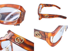 Load image into Gallery viewer, GUCCI グッチ オーバル サングラス GG0233S 長方形 プラスチック オレンジ ブラウン ゴールド金具 美品 中古 64371