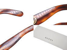 Load image into Gallery viewer, GUCCI グッチ オーバル サングラス GG0233S 長方形 プラスチック オレンジ ブラウン ゴールド金具 美品 中古 64371