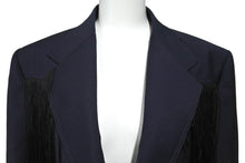 Load image into Gallery viewer, GUCCI グッチ テーラードジャケット フリンジ ネイビー 438319 Z592B サイズ7-46R 美品 中古 64379