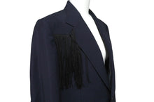 Load image into Gallery viewer, GUCCI グッチ テーラードジャケット フリンジ ネイビー 438319 Z592B サイズ7-46R 美品 中古 64379