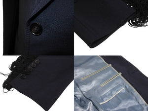GUCCI グッチ テーラードジャケット フリンジ ネイビー 438319 Z592B サイズ7-46R 美品 中古 64379