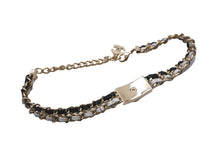 画像をギャラリービューアに読み込む, CHANEL シャネル ネックレス チョーカー 822A ターンロック ココマーク 822A ブラック ホワイト ゴールド 美品 中古 64382