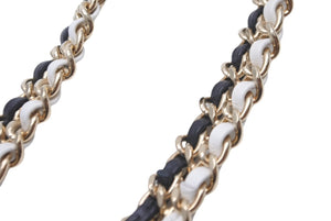 CHANEL シャネル ネックレス チョーカー 822A ターンロック ココマーク 822A ブラック ホワイト ゴールド 美品 中古 64382