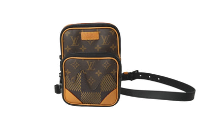 極美品 LOUIS VUITTON ルイヴィトン NIGO アマゾンスリングバッグ ショルダーバッグ N40379 ブラウン ブラック 中古 64394