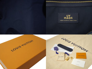 極美品 LOUIS VUITTON ルイヴィトン NIGO キーポルバンドリエール50 ボストンバッグ M45975 デニム レザー ネイビー 中古64397