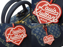 Load image into Gallery viewer, 極美品 LOUIS VUITTON ルイヴィトン NIGO キーポルバンドリエール50 ボストンバッグ M45975 デニム レザー ネイビー 中古64397