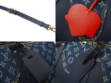 Load image into Gallery viewer, 極美品 LOUIS VUITTON ルイヴィトン NIGO キーポルバンドリエール50 ボストンバッグ M45975 デニム レザー ネイビー 中古64397