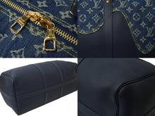 Load image into Gallery viewer, 極美品 LOUIS VUITTON ルイヴィトン NIGO キーポルバンドリエール50 ボストンバッグ M45975 デニム レザー ネイビー 中古64397