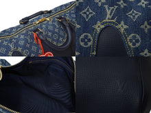 Load image into Gallery viewer, 極美品 LOUIS VUITTON ルイヴィトン NIGO キーポルバンドリエール50 ボストンバッグ M45975 デニム レザー ネイビー 中古64397