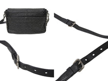 画像をギャラリービューアに読み込む, PRADA プラダ メッセンジャーバッグ ショルダーバッグ BT861S スタッズ ソフトカーフレザー シルバー金具 ブラック 美品 中古 64402 