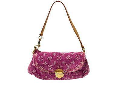 LOUIS VUITTON ルイ ヴィトン ハンドバッグ ポーチ M95050 モノグラムデニム ミニ プリ―ティ ピンク 美品 中古 64405