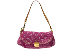 LOUIS VUITTON ルイ ヴィトン ハンドバッグ ポーチ M95050 モノグラムデニム ミニ プリ―ティ ピンク 美品 中古 64405