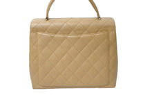Load image into Gallery viewer, CHANEL シャネル マトラッセ ケリー型 トップハンドルバッグ ハンドバッグ 6番台 キャビアスキン ベージュ 美品 中古 64407