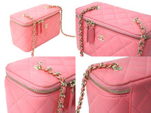 Load image into Gallery viewer, CHANEL シャネル バニティ ショルダーバッグ 32番台 ピンク ラムスキン ココマーク ゴールド金具 美品 中古 64408