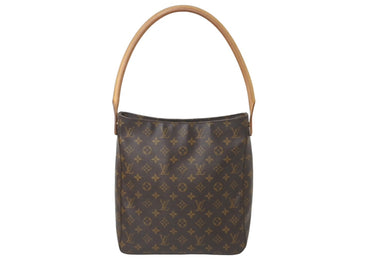 LOUIS VUITTON ルイヴィトン ルーピングGM ハンドバッグ モノグラムキャンバス M51145 ブラウン 美品 中古 64409