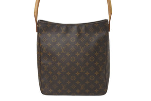 LOUIS VUITTON ルイヴィトン ルーピングGM ハンドバッグ モノグラムキャンバス M51145 ブラウン 美品 中古 64409