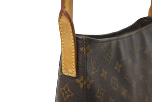 LOUIS VUITTON ルイヴィトン ルーピングGM ハンドバッグ モノグラムキャンバス M51145 ブラウン 美品 中古 64409
