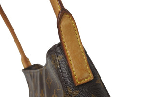 LOUIS VUITTON ルイヴィトン ルーピングGM ハンドバッグ モノグラムキャンバス M51145 ブラウン 美品 中古 64409