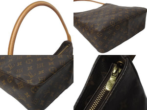 LOUIS VUITTON ルイヴィトン ルーピングGM ハンドバッグ モノグラムキャンバス M51145 ブラウン 美品 中古 64409