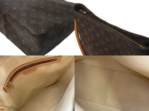 LOUIS VUITTON ルイヴィトン ルーピングGM ハンドバッグ モノグラムキャンバス M51145 ブラウン 美品 中古 64409
