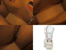 Load image into Gallery viewer, 極美品 CELINE セリーヌ 2WAYショルダーバッグ ミニ バーティカルカバ トリオンフ 1194372BZK.01BC ホワイト ブラウン 中古 64413