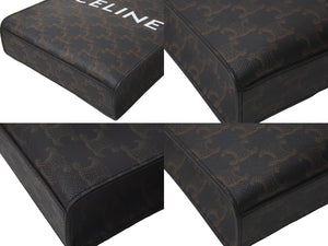 CELINE セリーヌ ショルダーバッグ ミニ バーティカル トリオンフ キャンバス ブラウン 194372BZK.04LU ロゴプリント 美品 中古 64414